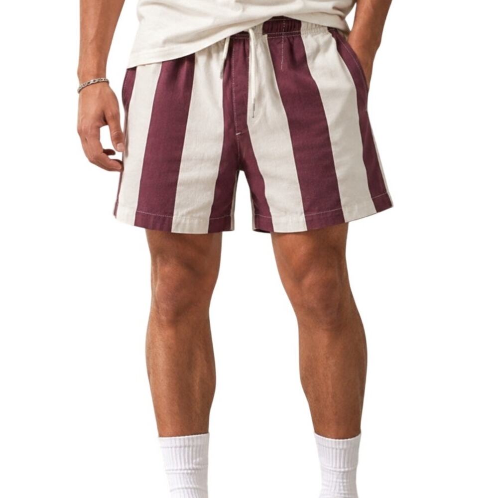 PacSun Maroon Striped Drawstring Shorts Skater Summer Casual Small